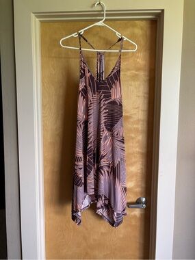 Maaji Racerback Palm Print Cover-Up Dress Handkerchief Hem Small